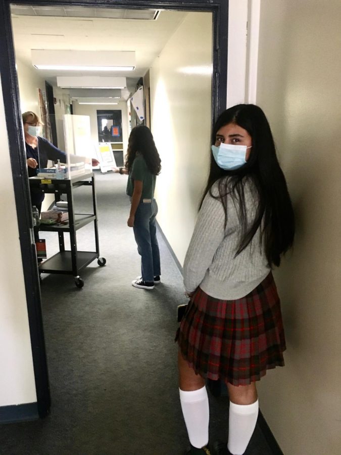 Students had to wait indoors for school pictures due to poor air quality.  photo by Ms. Takacs