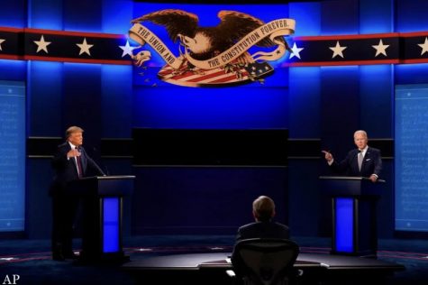 President Donald Trump and Vice President Joe Biden take the stage at first Presidential Debate
(PHOTO CREDIT: deadline.com)