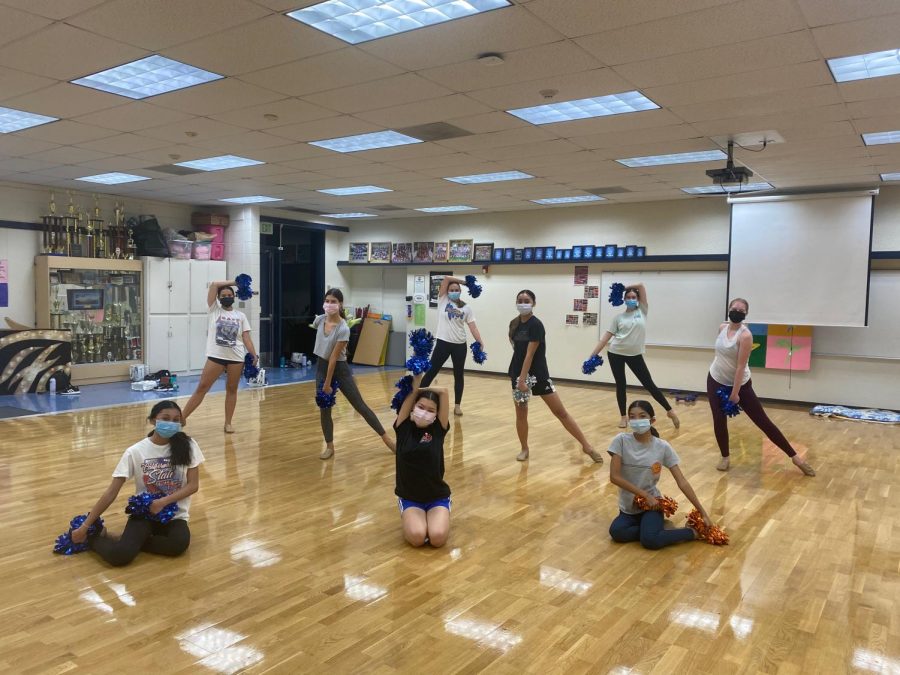 Varsity Song takes practice to the dance room on campus. Photo Credit: Danielle Umbarila and Coach Sierra Ledesma