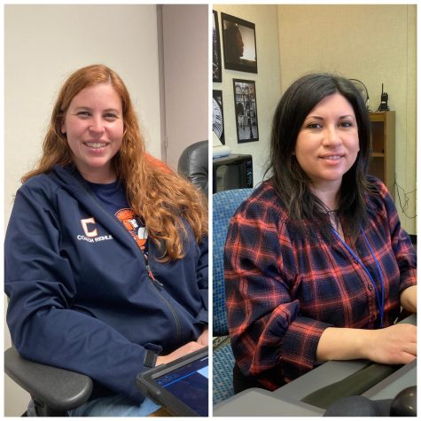 Math teacher Reihle Saldana (left) and attendance clerk Renee Saldana (right) are both relatively new to Cypress. Only one of them is related to former CHS Asst. Principal Joe Saldana.