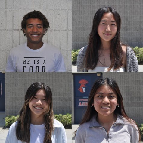 Next years officers include Aidan Houston (top left), Hailey Kim (top right), Sara Shigekawa (bottom left), and Camille Ilar (bottom right).