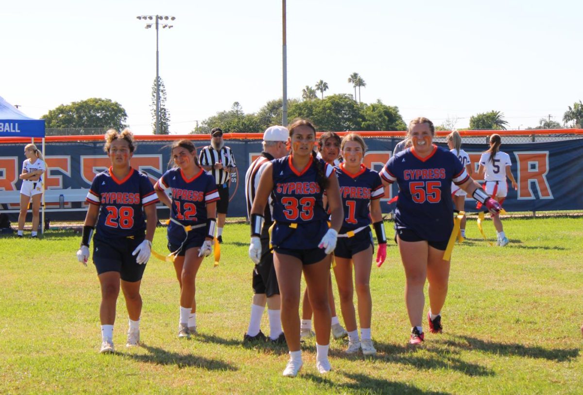Girls Flag Football played their first game ever against El Toro. 