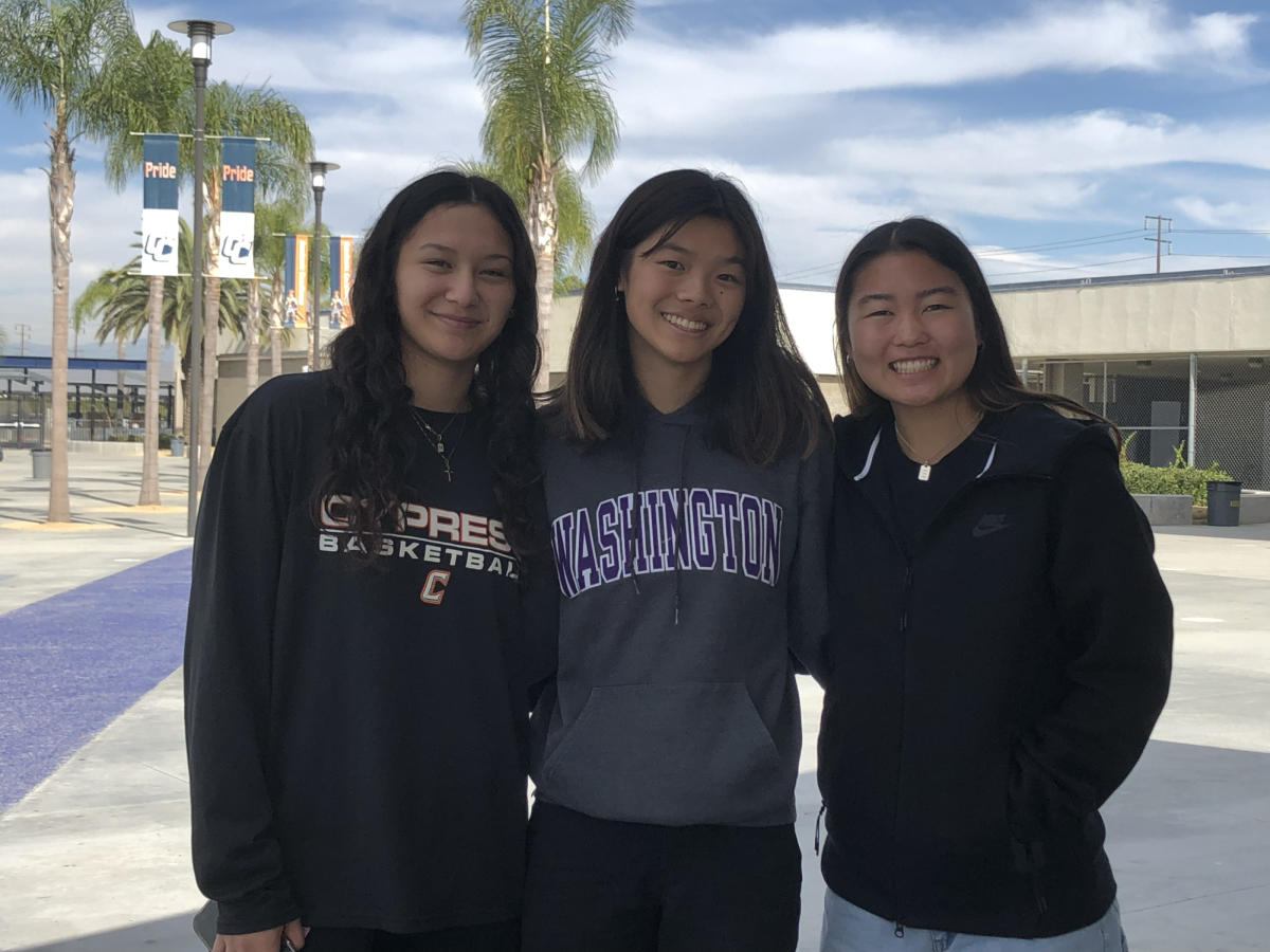 Isabella Caceres, Lauryn Nakamura, Sara Shigekawa leaders in basketball. 
