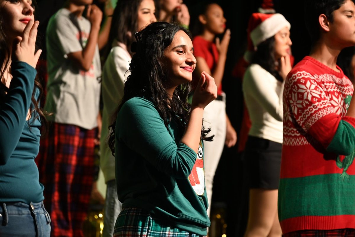 Sophomore Rishika Sharma used sign language during one portion of the show.