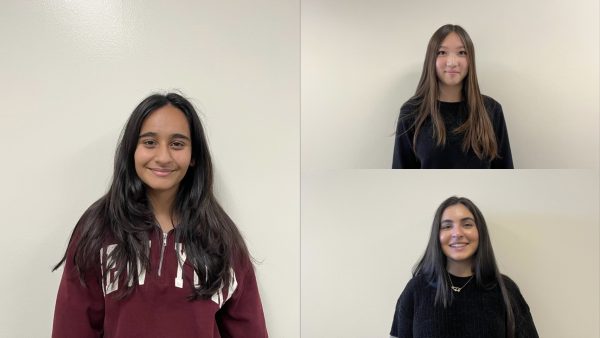 Rishika Sharma, April Kim, and Aya Albayati reflected on their experiences as members of the mock trial team, emphasizing teamwork, dedication, and personal growth.