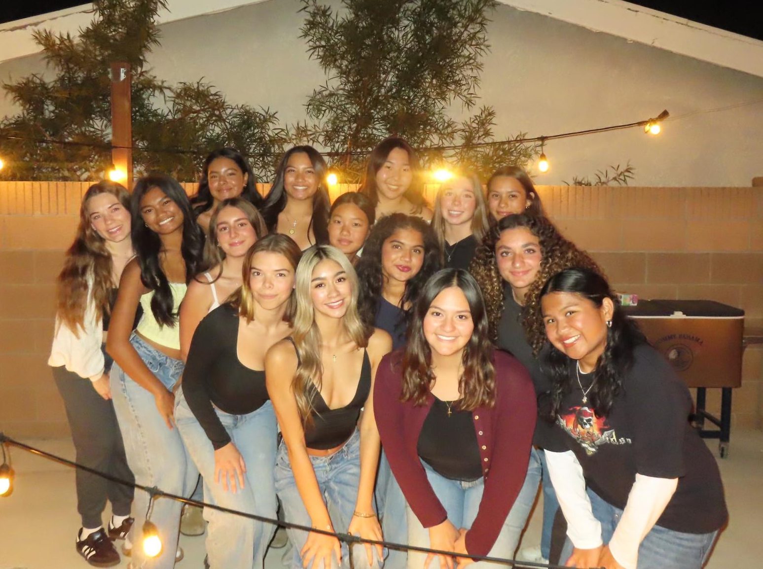 Cypress High School girls water polo seniors celebrate their last year on water polo after their last game.