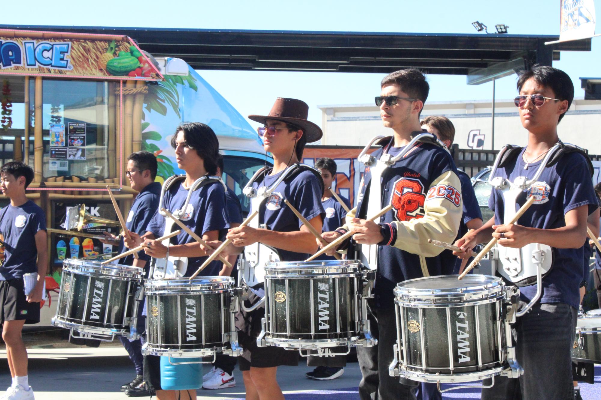 Cypress High School's Drumline kicks off Back to School Night (8/20/2024).