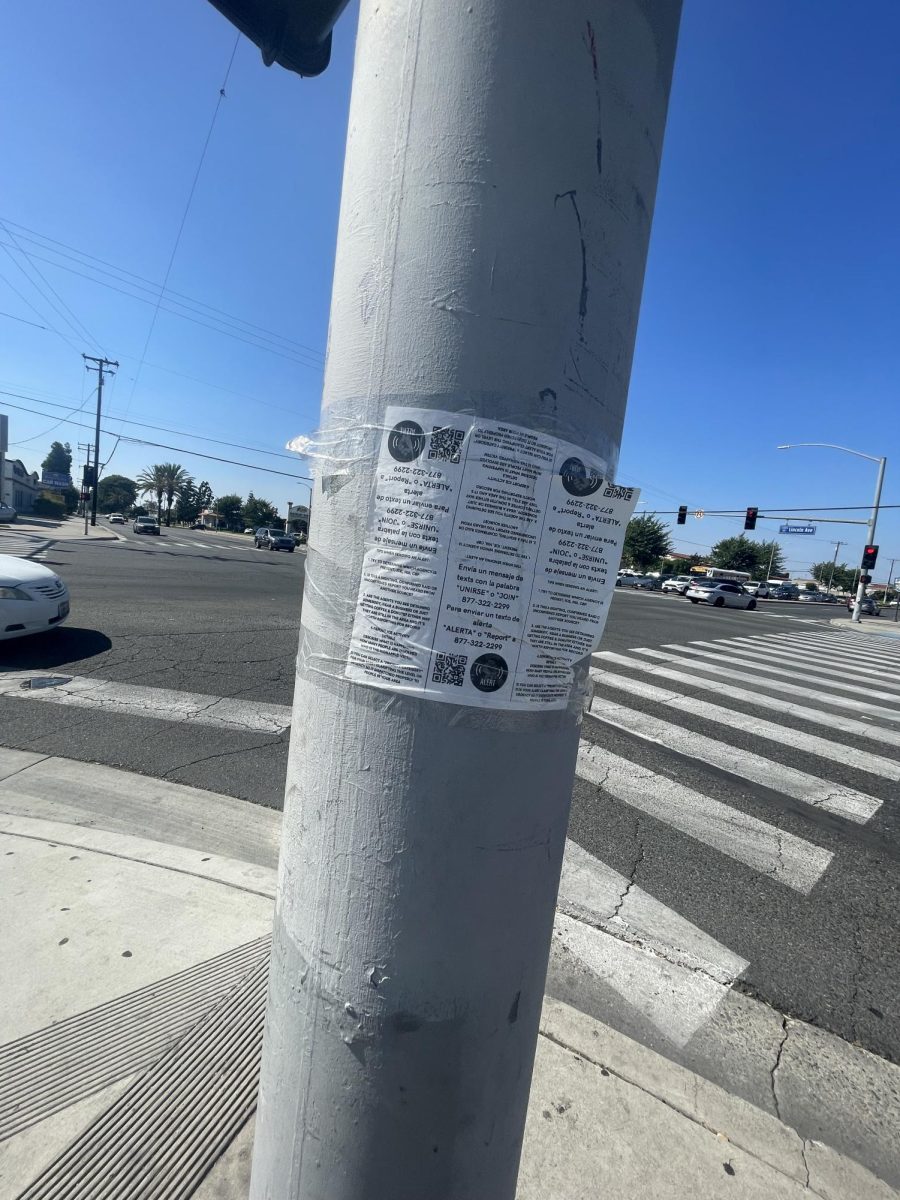 Local communities leave posters with notices of the network set in place to alert of ICE activity in the area. Local colleges have also handed out cards in English and Spanish with tips when engaging with ICE. 