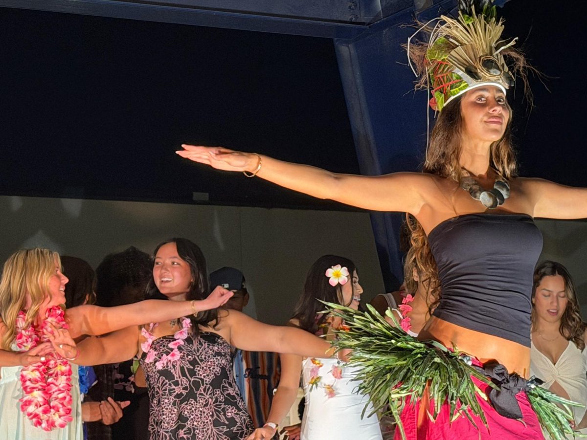 Some seniors went on stage to try and  copy the dancer's moves. 