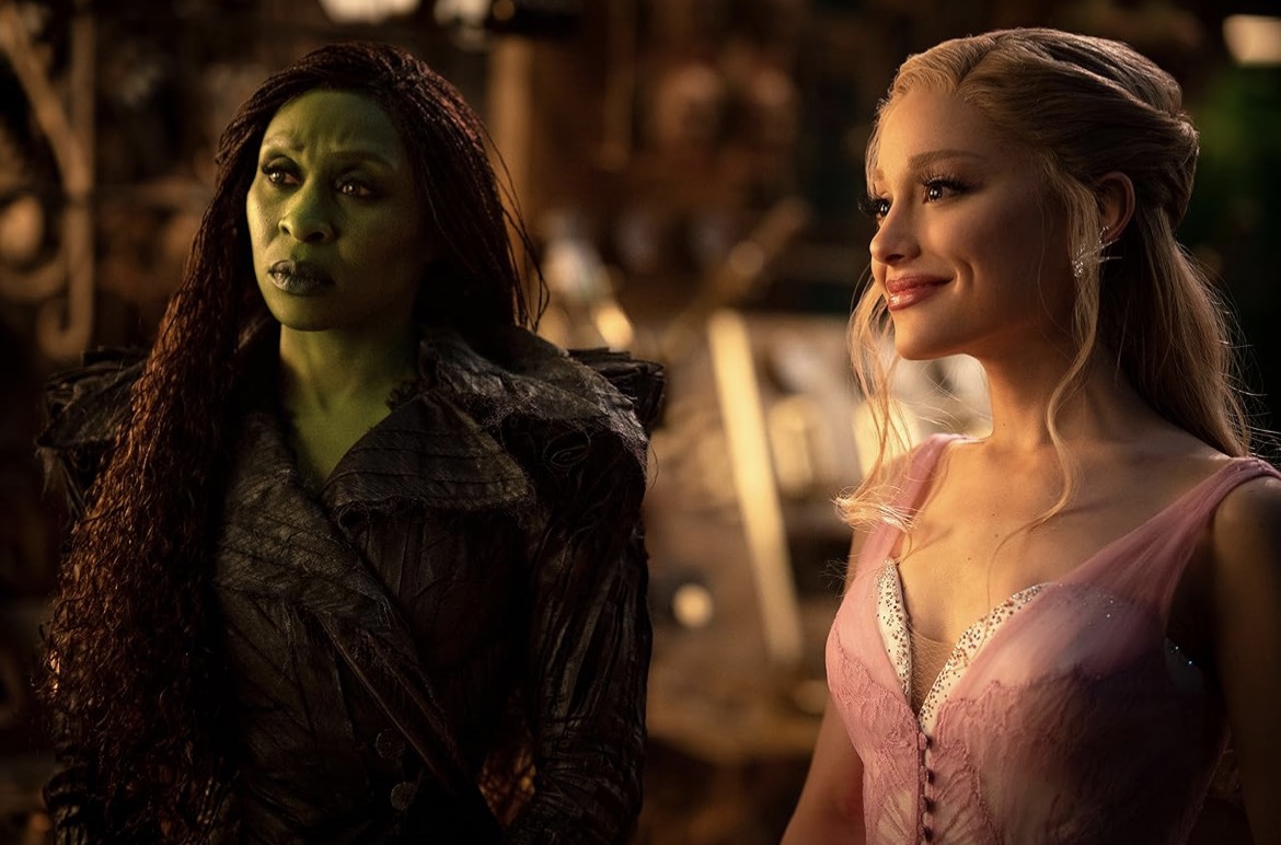 Wicked: For Good features Cynthia Erivo as Elphaba, and Ariana Grande as Glinda