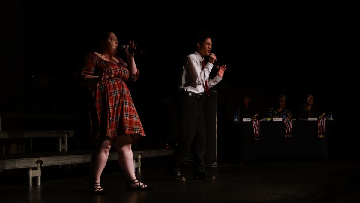 ASL teacher Ms. Tanya Winterton and Senior Jake Silao sang their hearts out in their school talent show performance of "Aint' No Mountain High Enough" by Marvin Gaye.